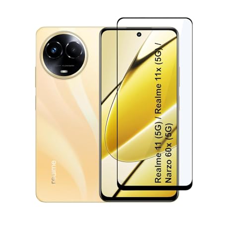 Image of Edge To Edge Screen Protector For Realme 11 5G,Realme 11X 5G Smartphone Tempered Glass With Easy Installation Kit