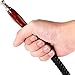 FLAHA 39”Pine Wood Handle Hookah Hose with Metal Tip Leather Wrapped Hookah Hose Washable Durable，for Portable Bottle Hookah Stem Kit (Black)