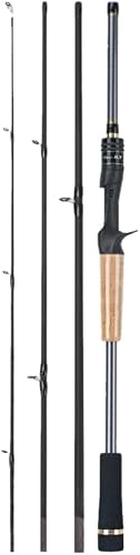198 cm Portable Ultra-Light Casting Rod – 4-Piece Travel Rod, 30/40T Carbon, Fast Action (ML), 53 cm Pack Length