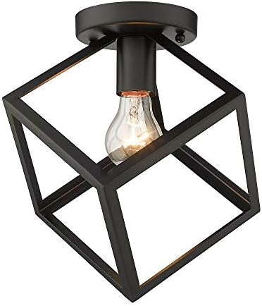 Golden Lighting Golden 2086-FM BLK Transitional One Light Flush Mount in Black Finish- Flush Mount Ceiling Light, Flush Mount Light Fixture, Ceiling Light, Ceiling Lights,