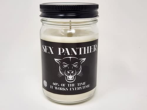 Sex Panther Candle ~ All Natural Natural Premium Soy Candles ~ Anchorman ~ Cologne Scented Funny Candle 12oz Jars (Sex Panther)