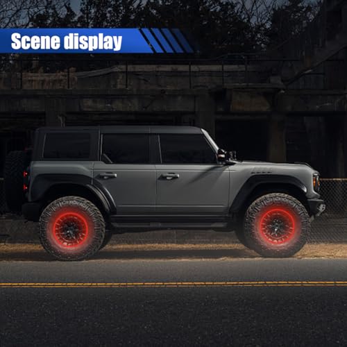 Image of 16PCS 17''-19'' Reflective Wheel Rim Stripe Decal Sticker, Universal Night Safety Tape Reflective Stickers, Waterproof Tire Rim Decoration Stripe Decals for Motorcycle, Car, Bicycle (Red)