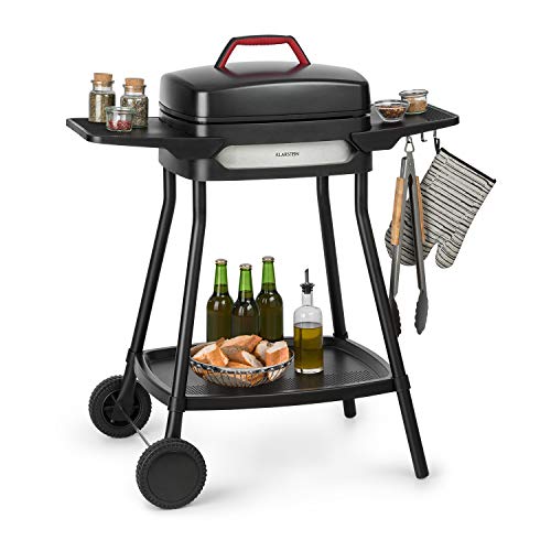 TZS First Austria Standgrill, 2000 W Elektrogrill mit Temperaturregler und Wärmereflektor, Gartengrill mit Standfüßen Grillfläche: 45cm x 22cm Inkl. Windfang Barbecue Elektrisch Tischgrill 3 Klarstein Gatsby Elektrogrill Standgrill Tischgrill, Leistung: 2000 W, EasyGrill Concept, Grillfläche: 40 x 36 cm/Aluminiumdruckguss/Antihaft/Grillhaube, zwei Seitentische, schwarz