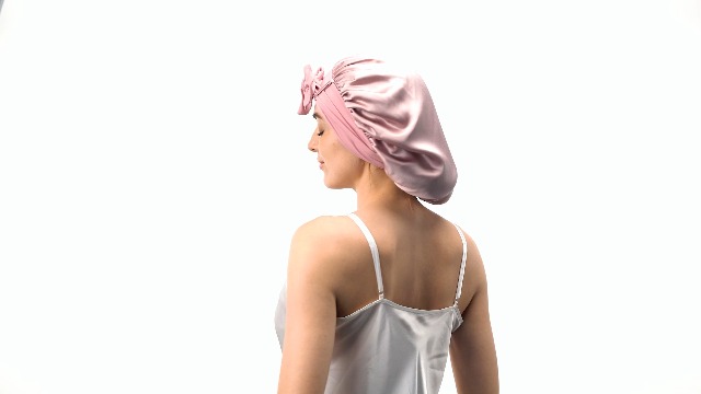 100% 22 Momme Mulberry Silk Bonnet for Sleeping Women Large Double Layer Hair 22 Momme Mulberry Silk Bonnet for Sleeping Women Larger  main image 4