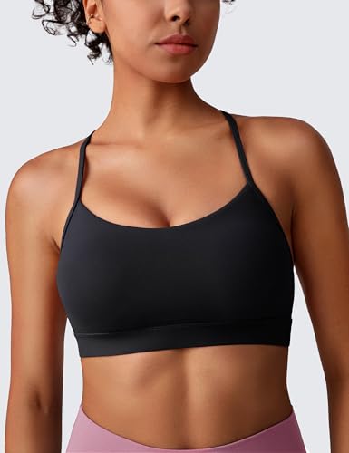 Image of BAYDI Clouduxi Y Back Sports Bra for Women - Padded Racerback Spaghetti Strap Low Impact Workout Yoga Bra, A-C Cups