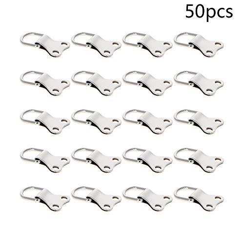 Image of Aicosineg D Ring Picture Hangers 36mm x 22mm Hardware Assortment Kit for Hanging Clock Paintings Home Decoration Picture Frame Artwork Creative Photo Hanging Solutions Silver Tone 50pcs