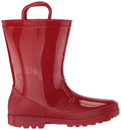 AdTec CI-4011 Printed Rain Boots for Kid's- Easy Pull on Handles, Waterproof, and PVC Synthetic, Red, US3