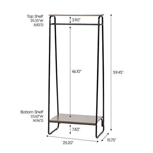 image for IRIS USA, Inc. Clothing Rack, Clothes Rack with 2 Wood Shelves, Freest