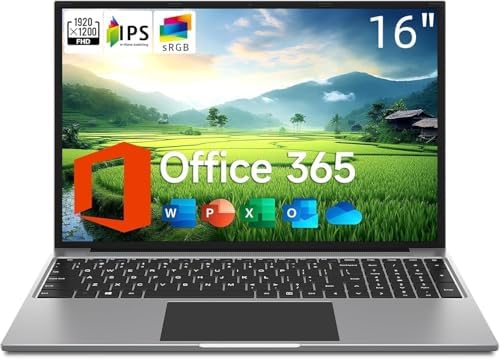 jumper Laptop, 16 Inch FHD IPS 1200p Screen, Quad Core CPU, 4GB L...