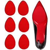 Ashoesert's Premium Silicone Red Bottom Shoe Sole Protectors for Christian Louboutin High Heels, Soft Adhesive Non Slip Shoe Grips Pads Compatible with Louboutin Shoes(Red - 3 Pairs)