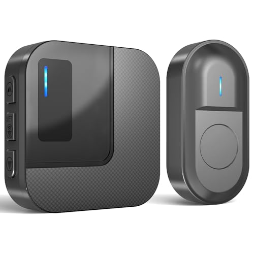 SURFOU Sonnette sans Fil Exterieur Etanche Kit de Carillon avec 300M, Sonnette de Porte Electronique...