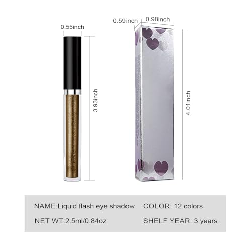 Image of SUAKE Liquid Sparkling Glitter Eyeshadow Stick Pack - High Pigment Shimmer Metallic Eye Shadow, Long-Lasting, White Blue Black Gold Purple Bold Colors,Quicking-Dry (9#-Taupe, Pack of 1)