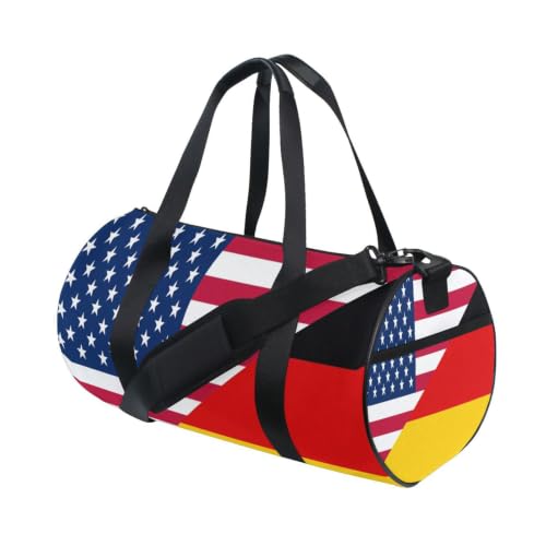 Bolsa de deporte con bolsillo interior y diseño estampado de banderas de lona 3
