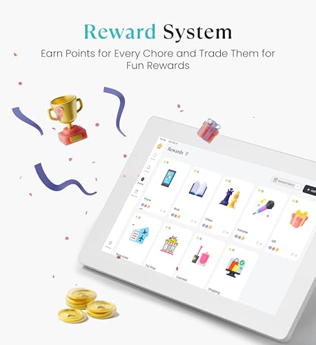 cozyla mate digital calendar 2 156 inch wall touch screen chore chart customizable dashboard smart electronic calendar for family schedules meal planner support app store with stand white