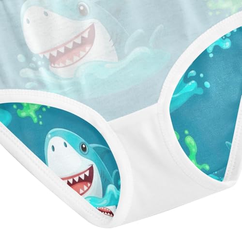 Cartoon Sharks Heads Underwear for Girls, Toddler Briefs, Cotton Girls Underwear, 2–8 Years4