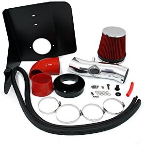 3.5" Red Heat Shield Air Intake Kit + Filter Compatible with 2010-2011 Chevrolet Camaro 3.6L V6