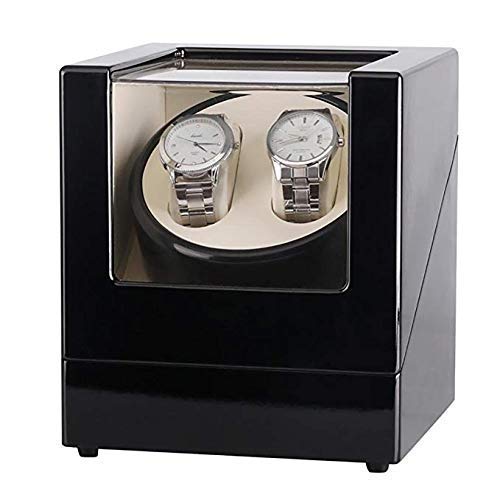Bobinadores de doble reloj de madera con acabado negro premium para vitrina de lujo