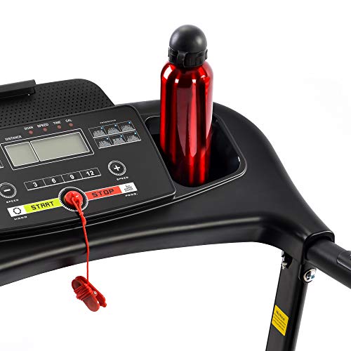 Nishore Esteira elétrica dobrável KRD-JK1609A para casa preta com 3 inclinações manuais