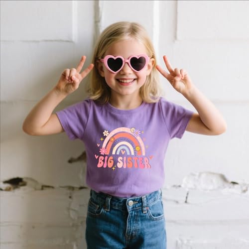 Image of Toddler Girl Big Sister Shirt Pregnancy Announcement T-Shirts Cotton Short Sleeve Tees 2-10 Years
