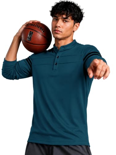 Image of EYEBOGLER Men's Solid Polo Neck Full Sleeve T-Shirt, Casual Gym Wear Regular Fit T-Shirt for Men