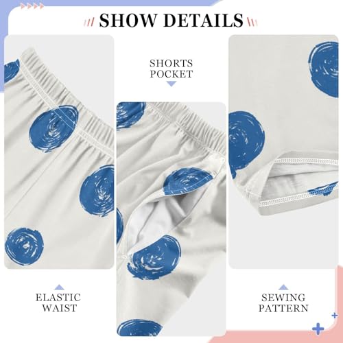 ZZKKO Abstract Polka Dot Blue Boys Pants for Kids Jogger Pants with Pockets S-XL4