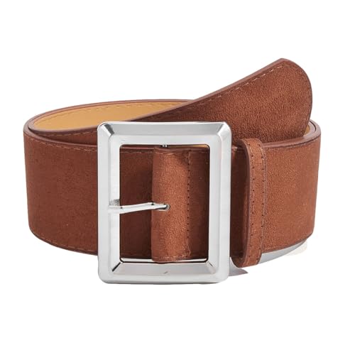 Fashion Women's Retro Wide Faux Suede Leather Waist Belt for Jeans Dress Coats