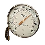 Taylor Heritage Metal Dial Thermometer, Easy to Read Numbers for Patio, Pool, and Indoor Areas, Bronze Trim, 4.25-Inch