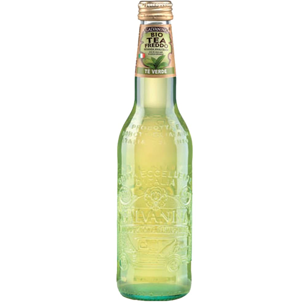 Tè Verde Bio | Galvanina | 12 Bottiglie in Vetro Scolpito | 355 Ml | Eccellenza Italiana | Infuso delle Migliori Foglie di Te | Bibita Dissetante Biologica
