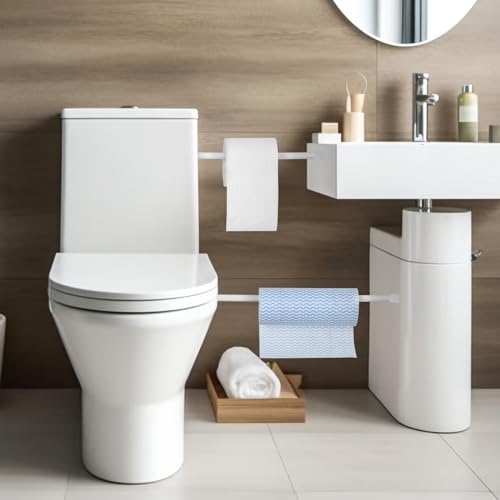 Image of Tension Rod 16 to 28 Inch, Goowin Small Tension Rod, 5 /8 inch Diameter No Drilling Expandable Short Tension Rods Spring Rods, Tension Rods for Closet, Cupboard, Hanging Clothes, 2 Pack, White