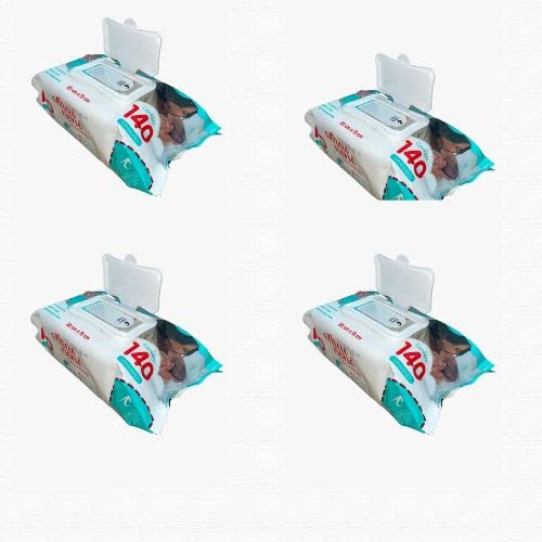 Kit Com 4 Toalhas Lenços Umedecidos Meu Nenê 140un - Com Tampa