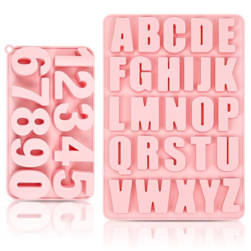 Silikonform Buchstaben und Zahlen Gießformen für Silikon A-Z & 0-9 Backformen Schokoladenformen Epoxidharz Formen