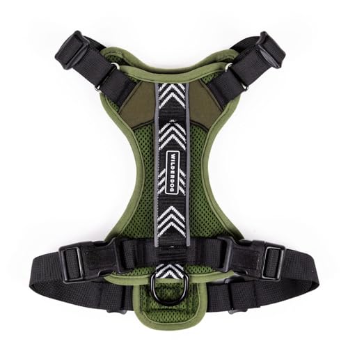 Wilderdog Lightweight Dog Harness with Reflective Straps - Large - Olive