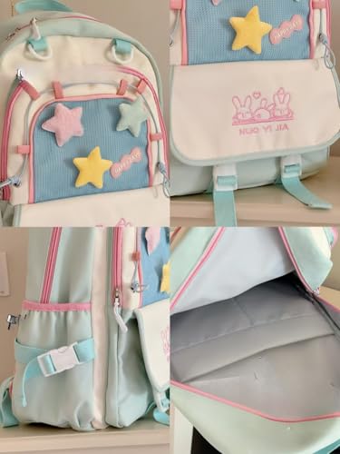 Kawaii Star Y2K Backpack for Girls Teen Women High School Student Daypack for Travel Casual Bookbag (Yellow)4