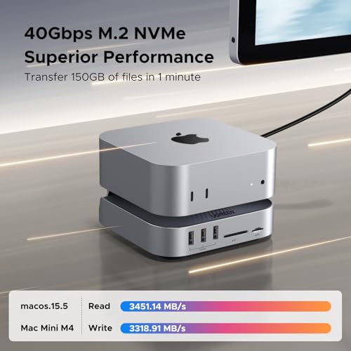 Image of UGREEN Mac mini M4 Dock with 40Gbps NVMe SSD Enclosure Built-in Cooling Fan