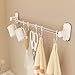 Dxcaicc Kitchen Utensil Rack,Adhesive Kitchen Utensil Hooks Hanger,Multifunctional Wall Mounted Hanging Utensil Holder Rack,Removable Hooks for Towel,Spoon,Cup,Tools,White,6Hook
