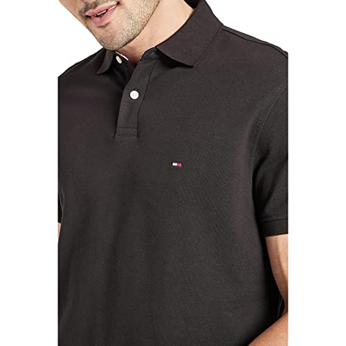 Image of Tommy Hilfiger Solid Regular fit Cotton Polo t-Shirt