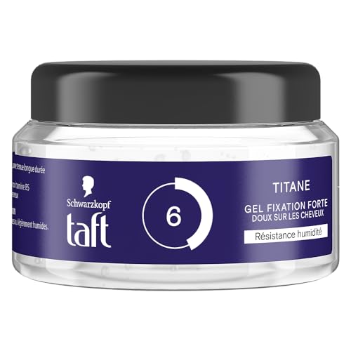 Taft - Schwarzkopf - Gel Pot Coiffant - Gel Titane - Résistance Humidité - Fixation Forte - Doux sur les cheveux - Tenue longue durée - Sans Effet Collant -...