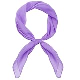 Chiffon Scarf Ribbon Neck Scarf Square Handkerchief for Halloween Men Women Boys Girls Costume Scarf Accessories (Purple, 25.5 * 25.5 inch)