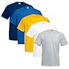 Fruit of the Loom Original T Logo Men's T-Shirt, Pack of 5 - Grey - Small #2