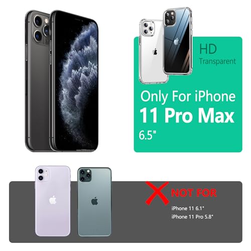 Image of ONES for iPhone 11 Pro Max Slim Case Clear, [PC + TPU Hybrid][Military-Grade Drop Protection][Anti-Yellowing], Shockproof Silicone Hard Cover, Transparent Case
