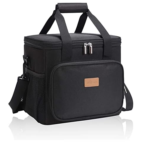 Porssaut Insulated Lunch Bag, Folding Picnic Cooler Bag Large Lunch Tote Bag Beach Waterproof Lunch Bag with Adjustable Shoulder Strap for Kids Adult Cover