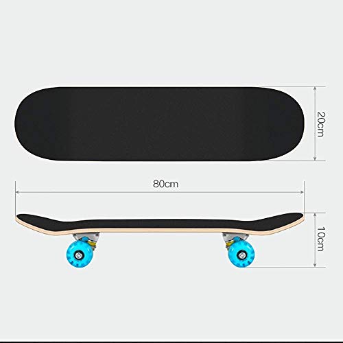 Wsjyp Skateboard 31"X7.8"Inch, Double Kick Trick Skateboards, Cruiser Penny Kids Beginners Longboard, Adult Boys Girls,A #TOP5