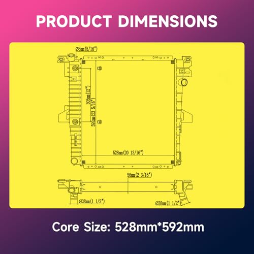 Image of Radiator Engine Coolant Radiator For Ford Explorer 1996-1999 5.0L, Mercury Mountaineer 5.0L 1997-1999 Automatic Transmission Replace# FO3010152 F67H8005AA-SS F67H8005AA
