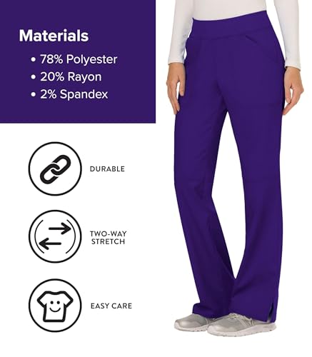 Image of Cherokee Women Scrub Pant with Straight Leg Pull-on Pant Medical Bottom with 4 Pocket & 2-Way Stretch Fabric - WW110