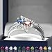 Wendy Made Custom Promise Rings for Women Birthstone Name Rings for Mother Daughter BFF Friendship Rings Couples Rings for Girlfriend Engagement Rings for Women (Silver, 7)