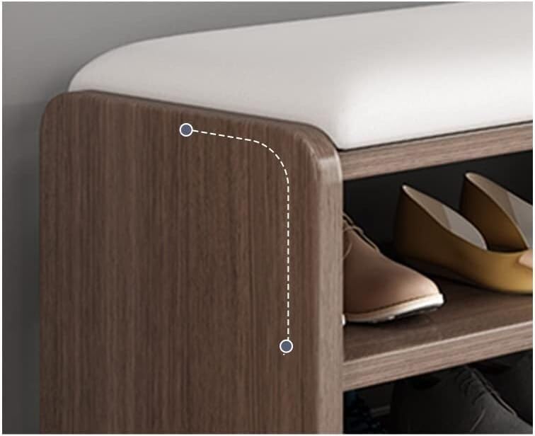 Banc à chaussures d'entrée et étagère de rangement basse de 100 cm de long - 7