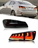 VAVNLR Tail Lights for Lexus IS250 IS350 ISF IS 220d 2006-2012 LED Tail Light Assembly Smoke Black Sequential Rear Lamps Turn Signal, Start-up Animation, Plug and Play