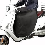 バイク レッグカバー 保温 スクーター レッグカバー 前掛け 原付 スクーター ひざ掛け 膝当て プロテクター 防寒 防風 防水 エプロン 風除けエプロン 暖 シートカバー レッグカバー 裏起毛 足元防寒 撥水 バイク防寒具 取り付け簡単 汎用 (ブラック)