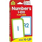 School Zone - Numbers 1-100 Flash Cards - Ages 4 and Up, Numbers 1-100, Numberical Order, Addition & Subtraction, Counting, Skip Counting, Grouping, and More