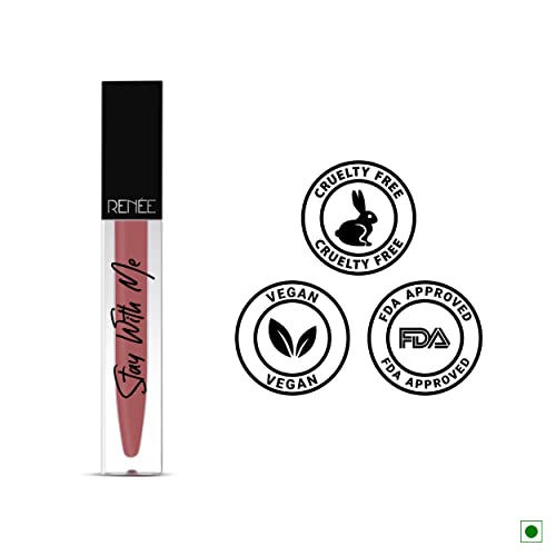 Image of RENEE Stay With Me Matte Liquid Lipstick - Desire for Brown, 5ml| Long Lasting, Light Weight & Non Transfer Formula| Water & Smudge Proof